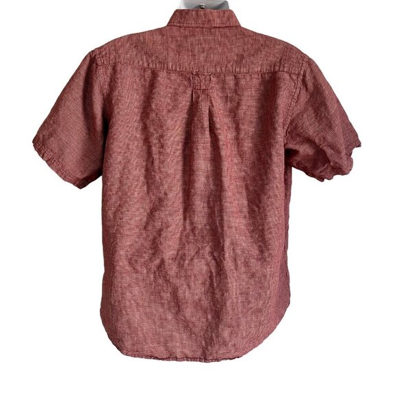 World Wide Sportsman Linen Blend Short Sleeve Button Down Shirt Men's Large - Picture 5 of 8